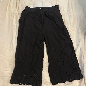 Anthropologie Wide-leg Eyelet Crop Pants NWT